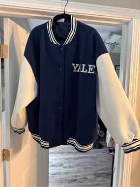 Yale Navy and White Collegiate Varsity Jacket